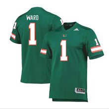 Cam Ward YOUTH KIDS Miami Hurricanes Official NCAA Adidas Jersey Green
