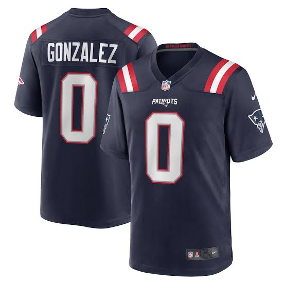 Christian Gonzalez New England Patriots NFL Official NIKE Jersey blue