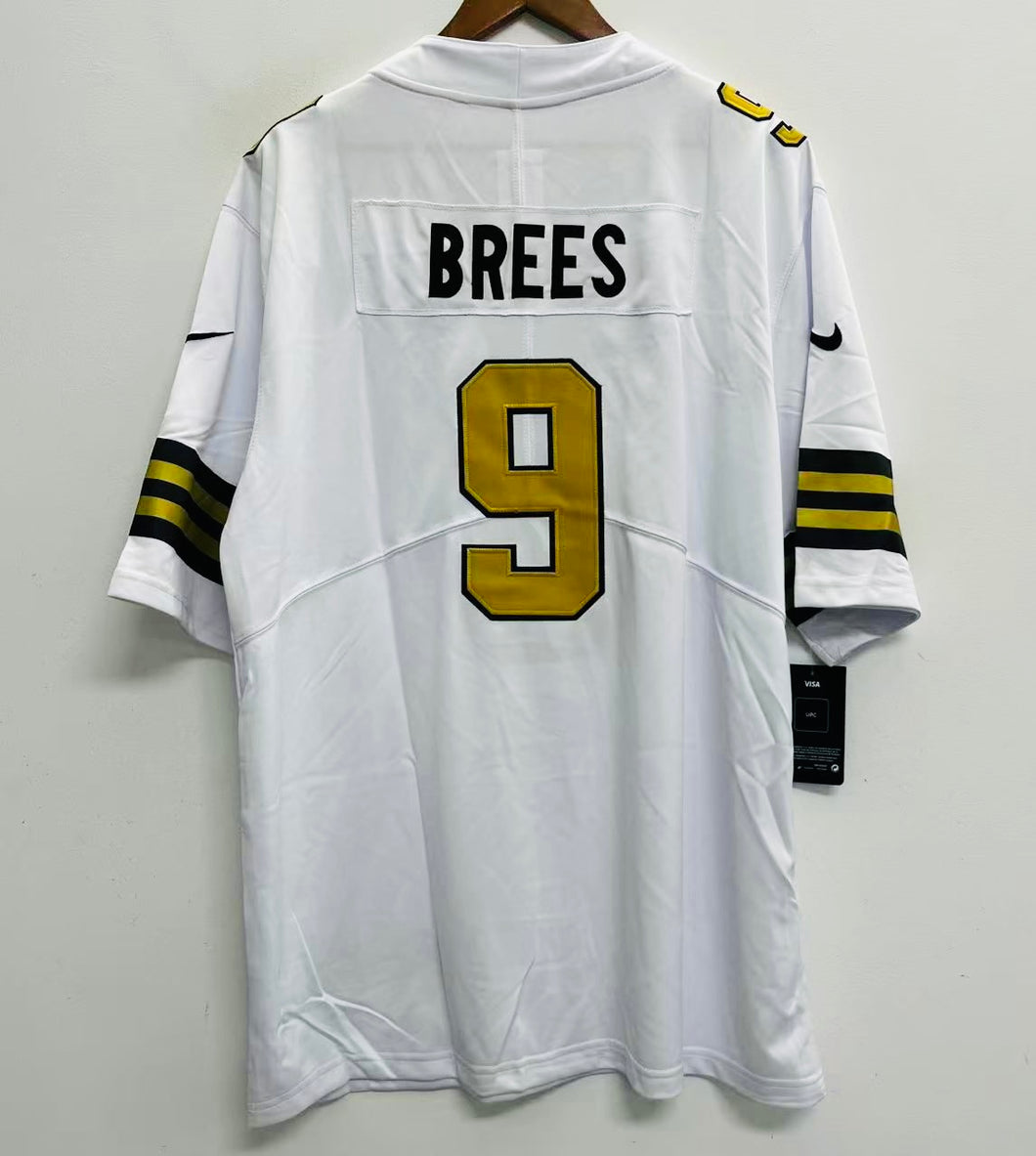 Drew Brees New Orleans Saints Official NFL Nike Jersey white gold numbers
