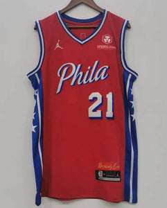 Joel Embiid Philadelphia 76ers Jersey Nike RED