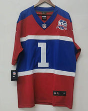 Malik Nabers New York Giants official Century red NFL Nike Jersey With 100 years patch