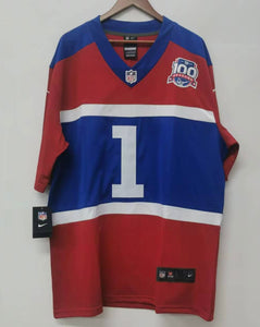 Malik Nabers New York Giants official Century red NFL Nike Jersey With 100 years patch