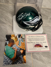 Saquon Barkley Autographed Philadelphia Eagles Mini Helmet with COA Photo signing
