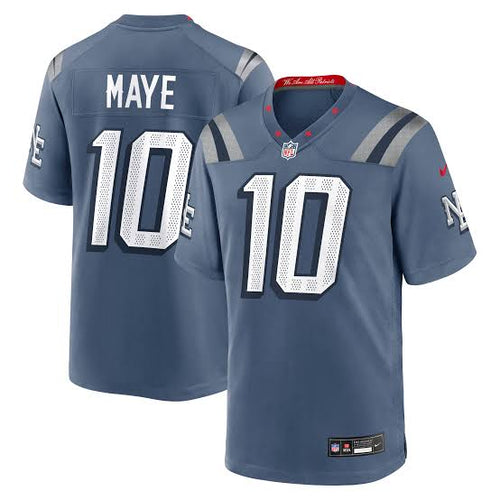 Drake Maye New England Patriots Official NFL Nike YOUTH KIDS 2025 Storm blue Jersey