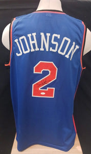 Larry Johnson New York Knicks autographed jersey JSA Witnessed COA