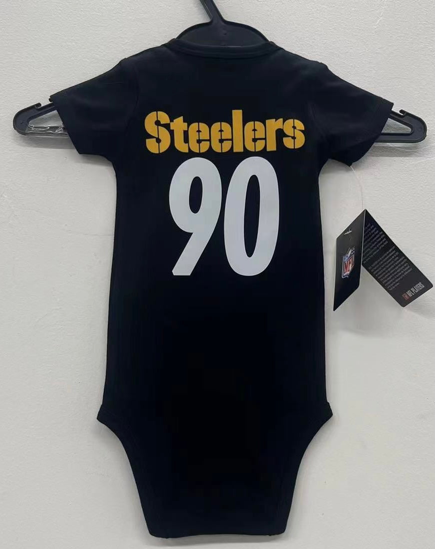 Pittsburgh Steelers T.J. Watt baby onesie creeper snap suit b/t