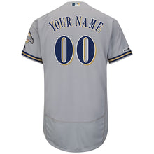 Any Name & Number Customized Milwaukee Brewers Official MLB Nike Jersey gray