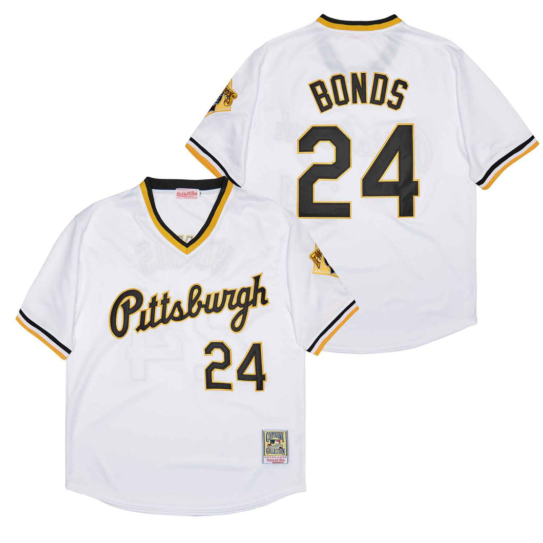 Barry Bonds Pittsburgh Pirates Jersey Mitchell Ness white