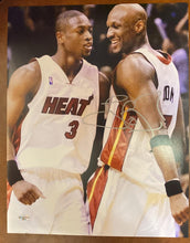 Lamar Odom Miami Heat  Autographed 11X14 photo with COA with Dwyane Wade