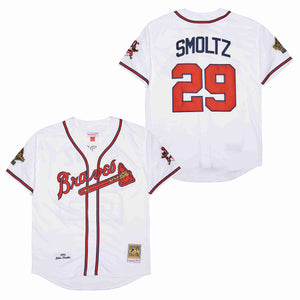 John Smoltz Atlanta Braves 1995 Mitchell & Ness white