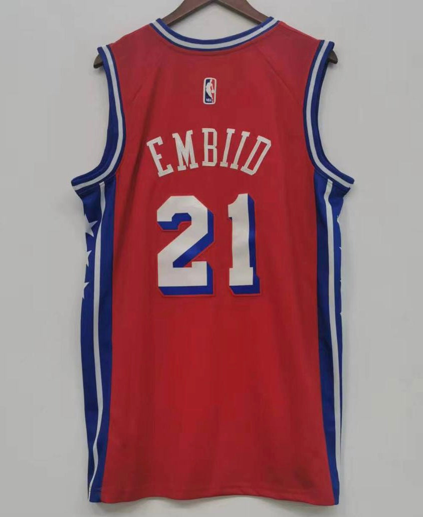 Joel Embiid Philadelphia 76ers Jersey Nike RED