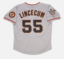 Tim Lincecum San Francisco Giants 2010 World Series Official MLB Majestic Jersey gray