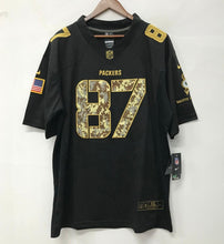 Jordy Nelson Green Bay Packers military salute to service Jersey Black