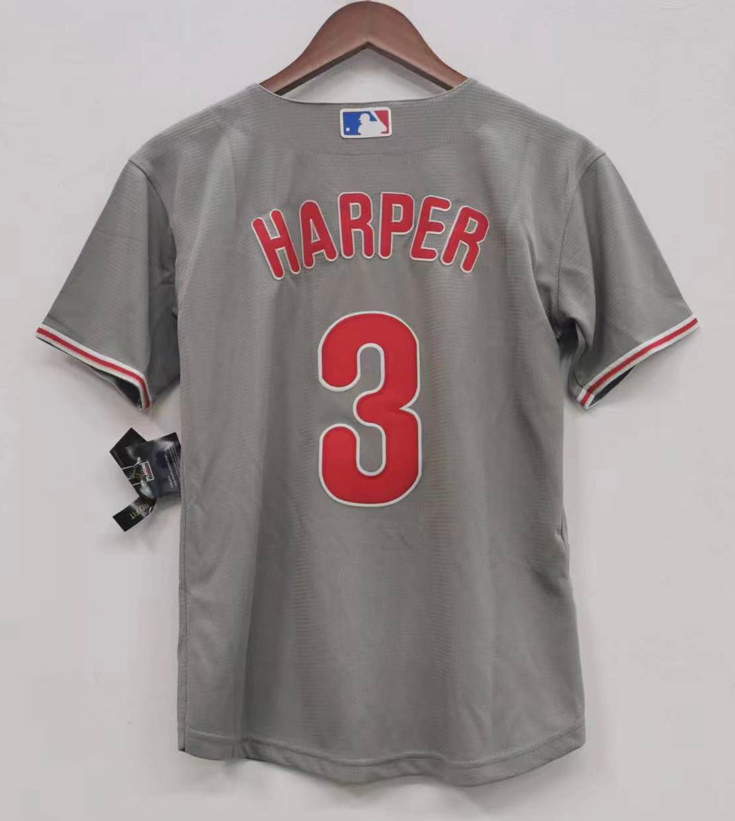 Bryce Harper YOUTH Philadelphia Phillies Official MLB Nike Jersey gray
