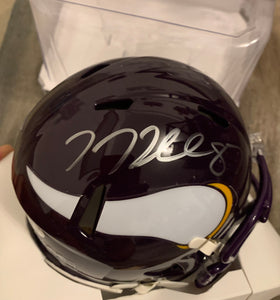 T.J. Hockenson Minnesota Vikings Mini Helmet with COA