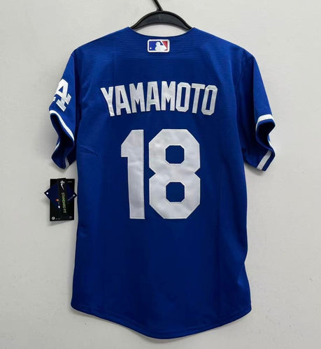 Yoshinobu Yamamoto Los Angeles Dodgers YOUTH KIDS Official MLB Nike Jersey blue