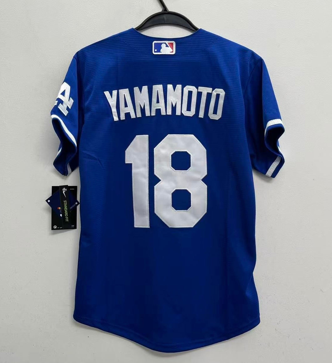 Yoshinobu Yamamoto Los Angeles Dodgers YOUTH KIDS Official MLB Nike Jersey blue