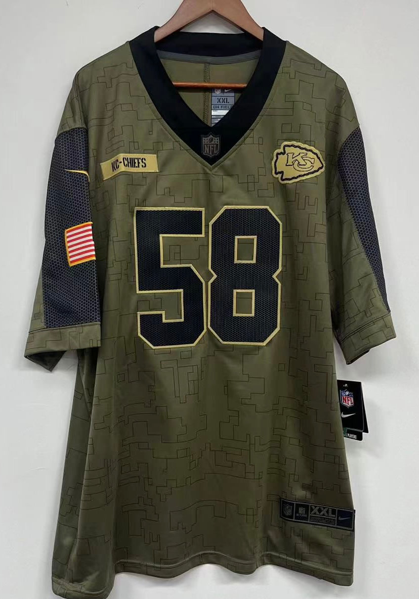 Nike Kansas City Chiefs No58 Derrick Thomas Camo Men's Stitched NFL Limited 2019 Salute To Service Jersey