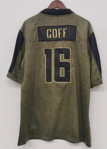 Detroit Lions No16 Jared Goff 2018 Salute To Service Retro USA Flag Limited Jersey