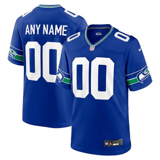 Any name Number Seattle Seahawks Classic blue retro NFL Nike