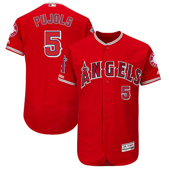 Albert Pujols Anaheim Angels Official MLB Majestic Jersey Red