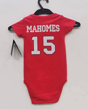 Patrick Mahomes Kansas City Chiefs baby onesie creeper snap suit b/t