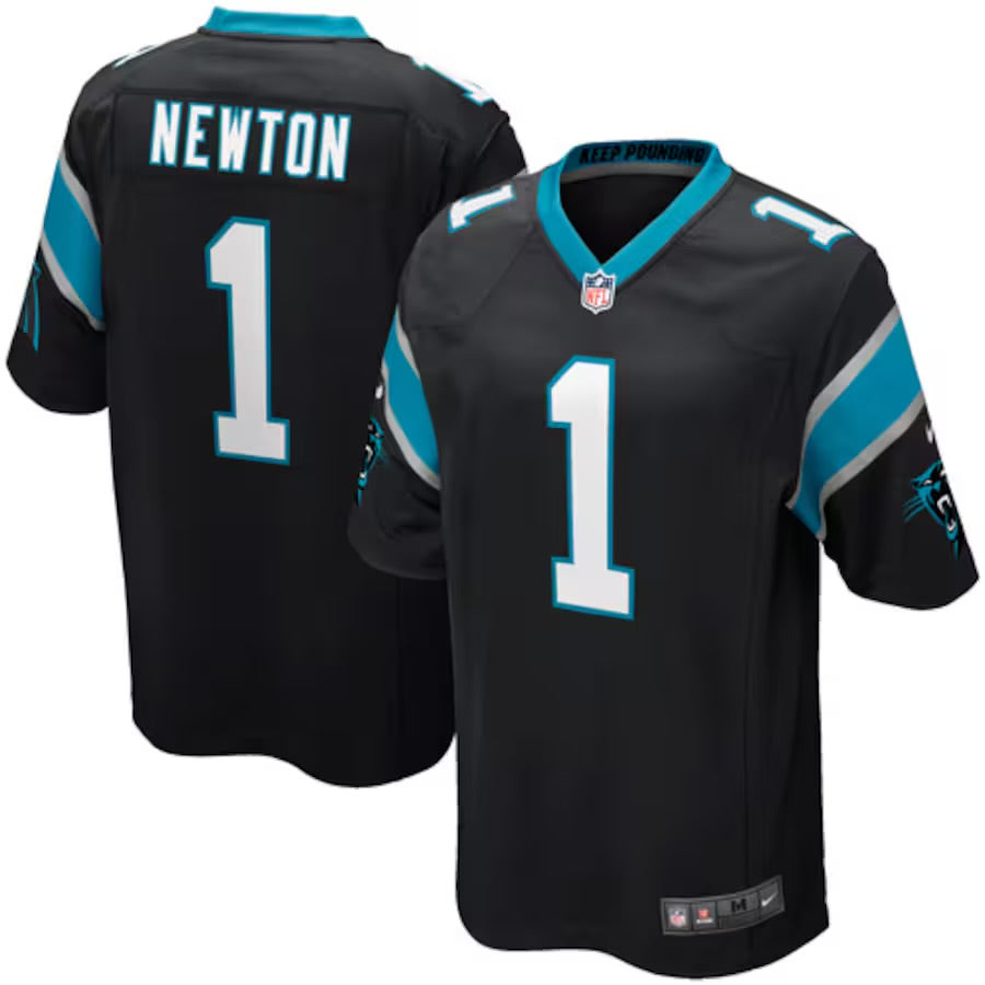 Cam Newton Carolina Panthers Official NFL NIKE Jersey black