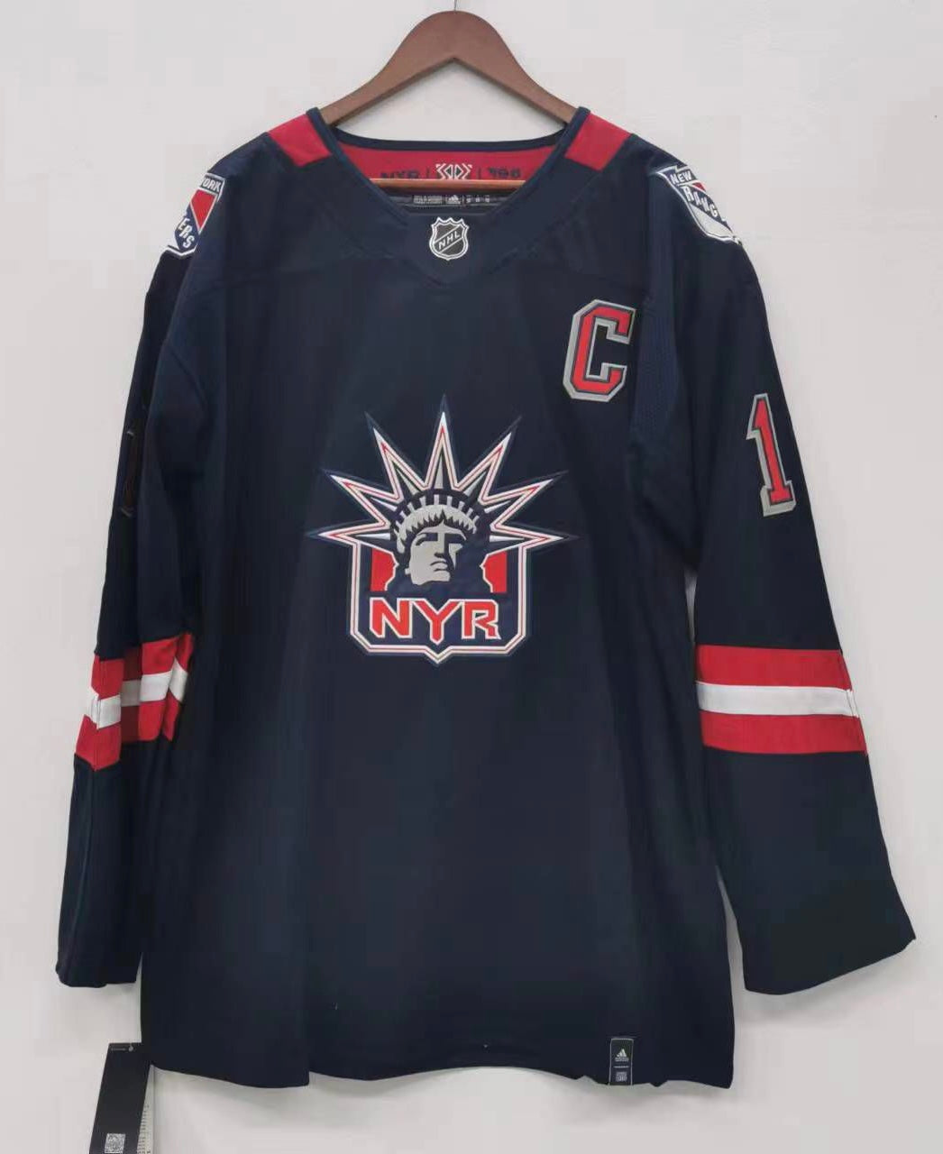 New York Rangers No11 Mark Messier Navy Blue CCM Statue of Liberty Stitched NHL Jersey