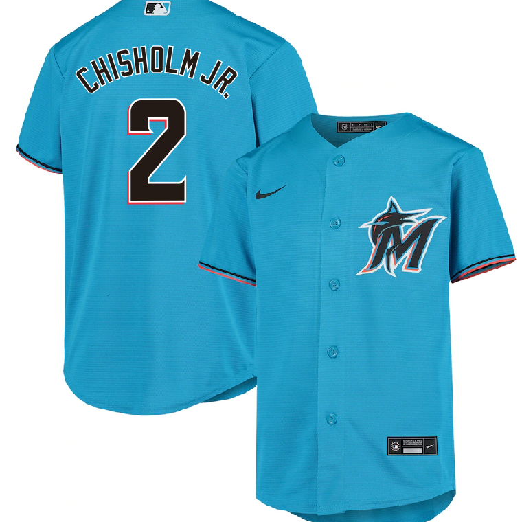 【新品】Marlins 公式ユニフォーム Nike Jazz Chisholm Jr Miami Marlins Home Limited Player