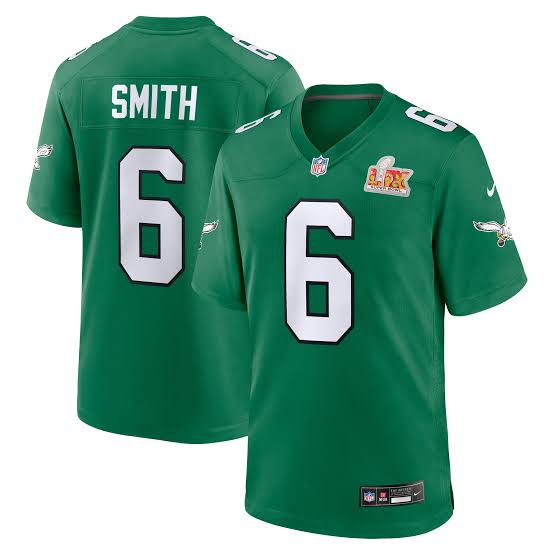 DeVonta Smith Philadelphia Eagles Official NFL Super Bowl LIX Nike Jersey Kelly Green