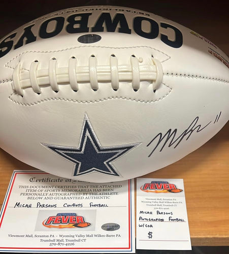 Micah Parsons Autographed Dallas Cowboys Football  with COA
