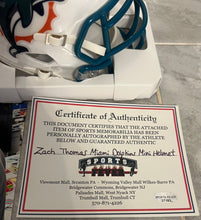 Zach Thomas Autographed Miami Dolphins Mini Helmet with COA Photo signing