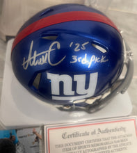 Abdul Carter Autographed New York Giants Mini Helmet with COA Photo signing