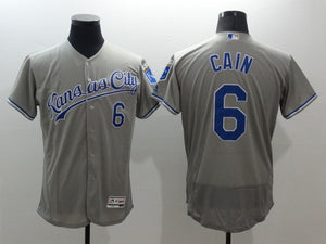 Lorenzo Cain Kansas City Royals Jersey Majestic gray