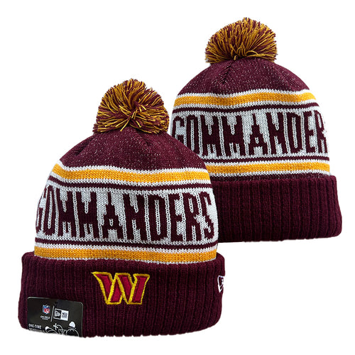 Washington Commanders NFL New Era winter Hat with Pom Pom