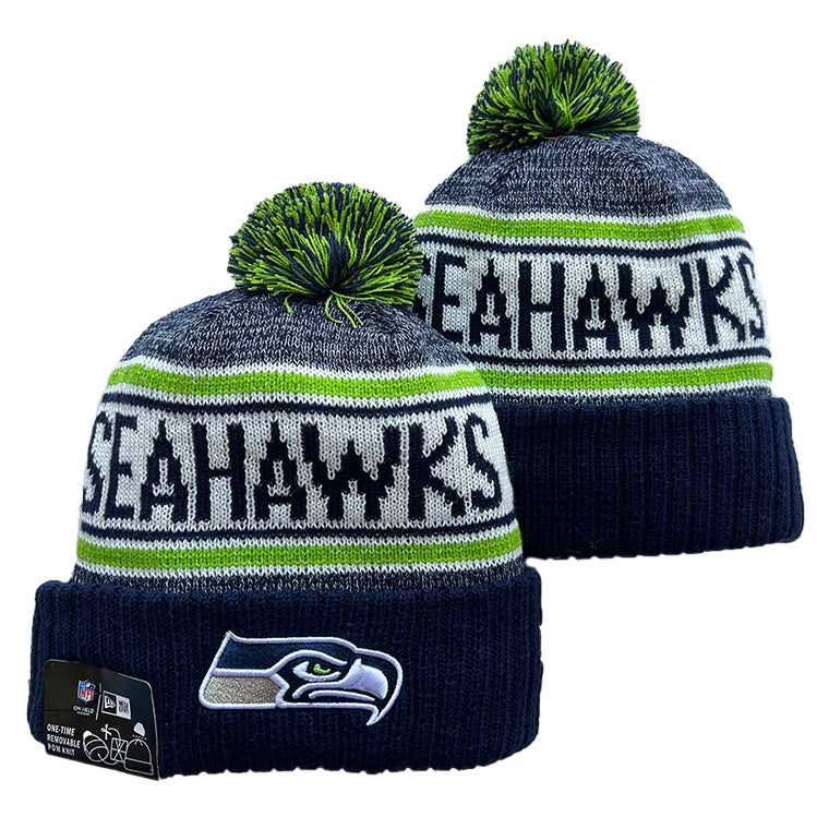 Seattle Seahawks NFL New Era winter Hat with Pom Pom