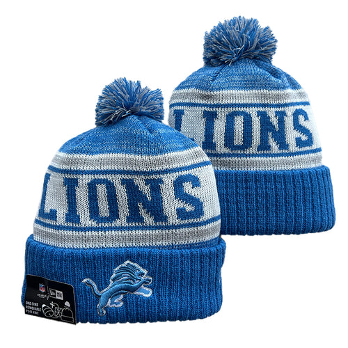 Detroit Lions NFL New Era winter Hat with Pom Pom