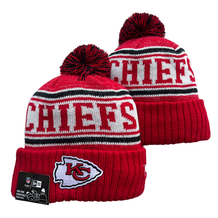 Kansas City Chiefs NFL New Era winter Hat with Pom Pom