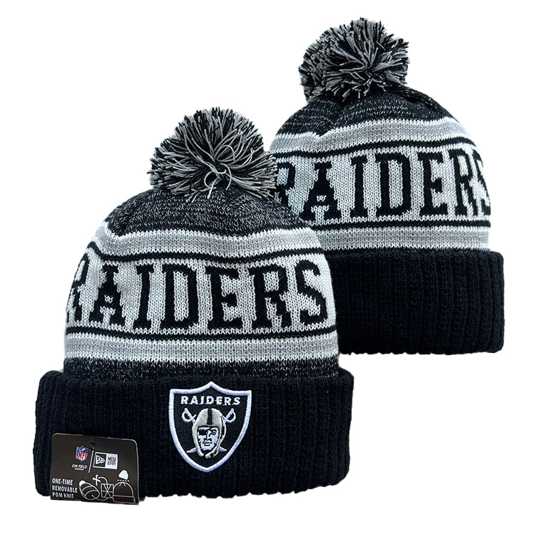 Las Vegas Raiders NFL New Era winter Hat with Pom Pom