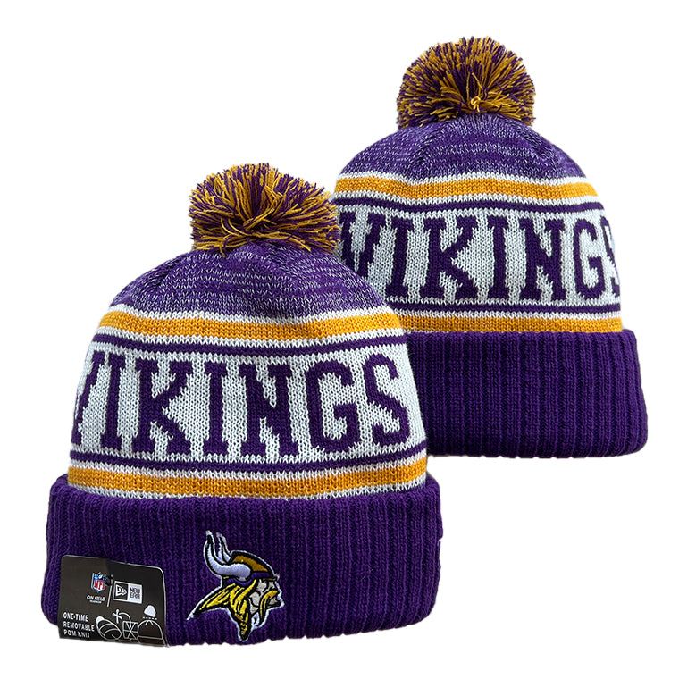 Minnesota Vikings NFL New Era winter Hat with Pom Pom