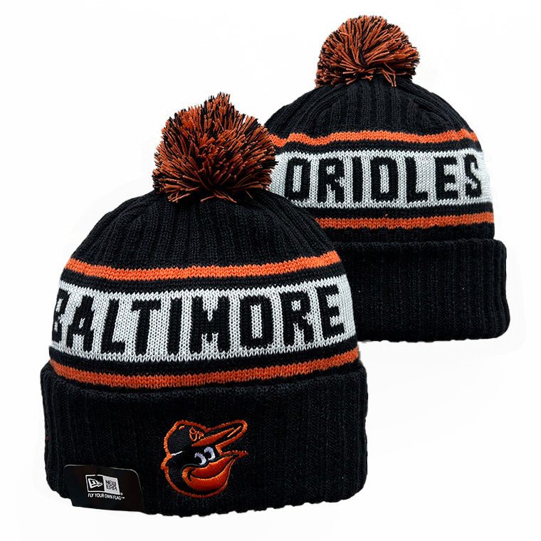 Baltimore Orioles MLB New Era winter Hat with Pom Pom