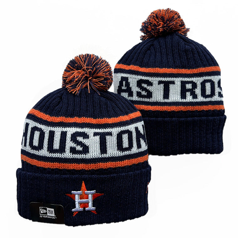 Houston Astros MLB New Era winter Hat with Pom Pom