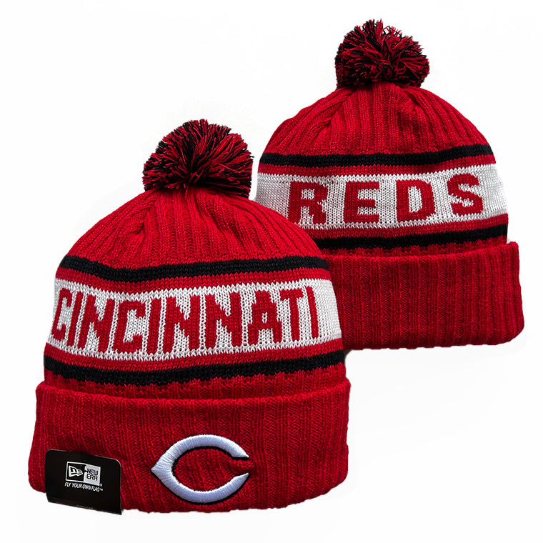 Cincinnati Reds MLB New Era winter Hat with Pom Pom