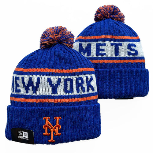 New York Mets MLB New Era winter Hat with Pom Pom