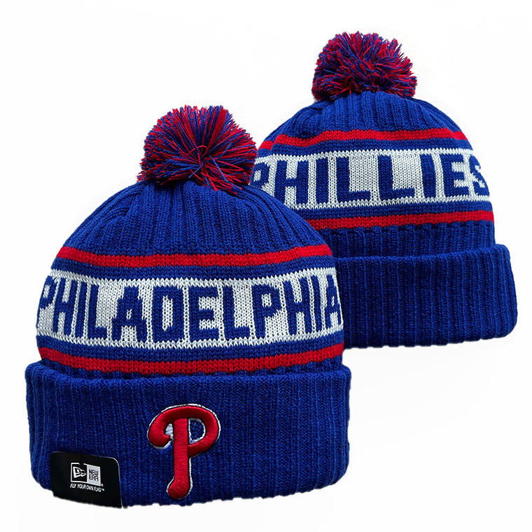 Philadelphia Phillies MLB New Era winter Hat with Pom Pom