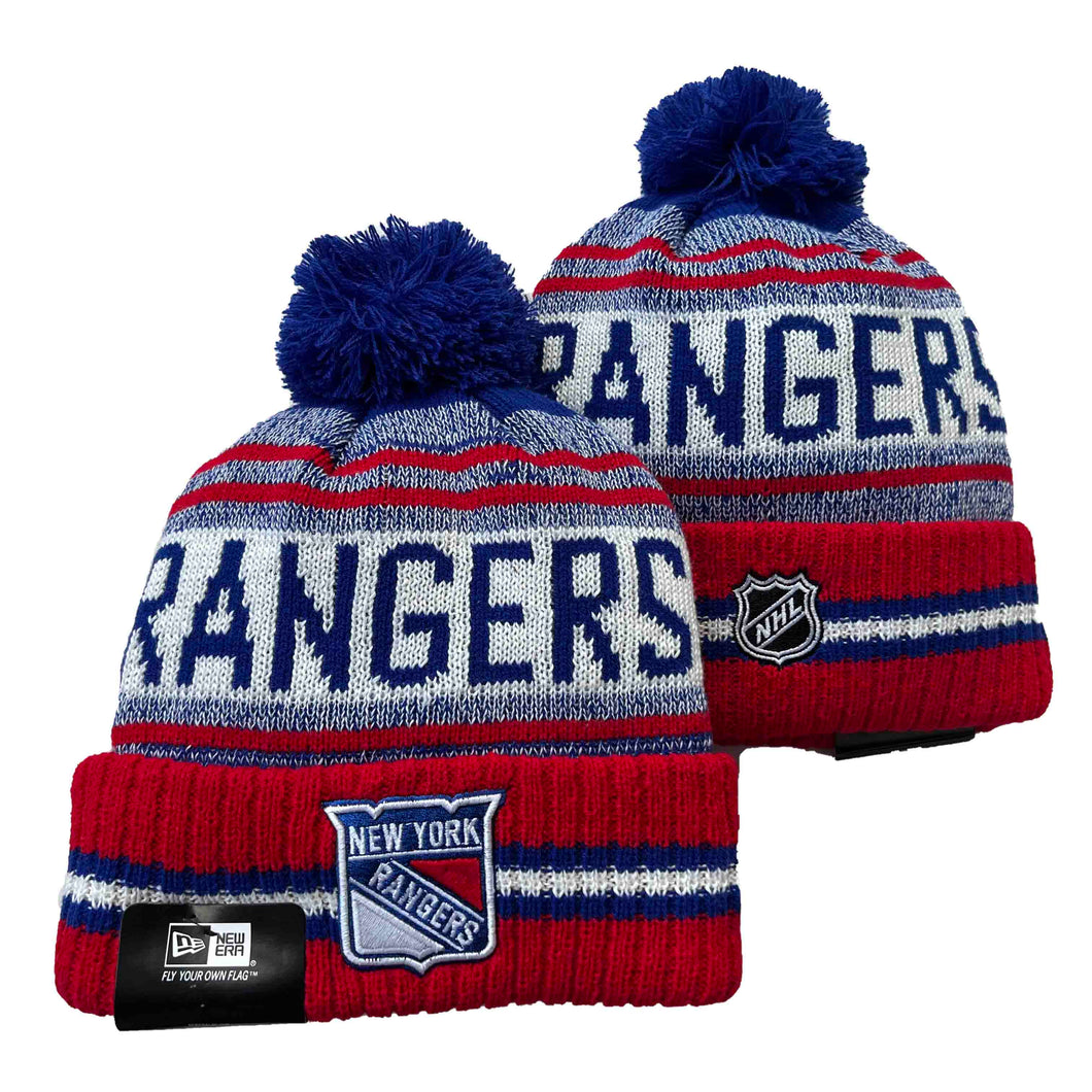 New York Rangers NHL New Era winter Hat with Pom Pom