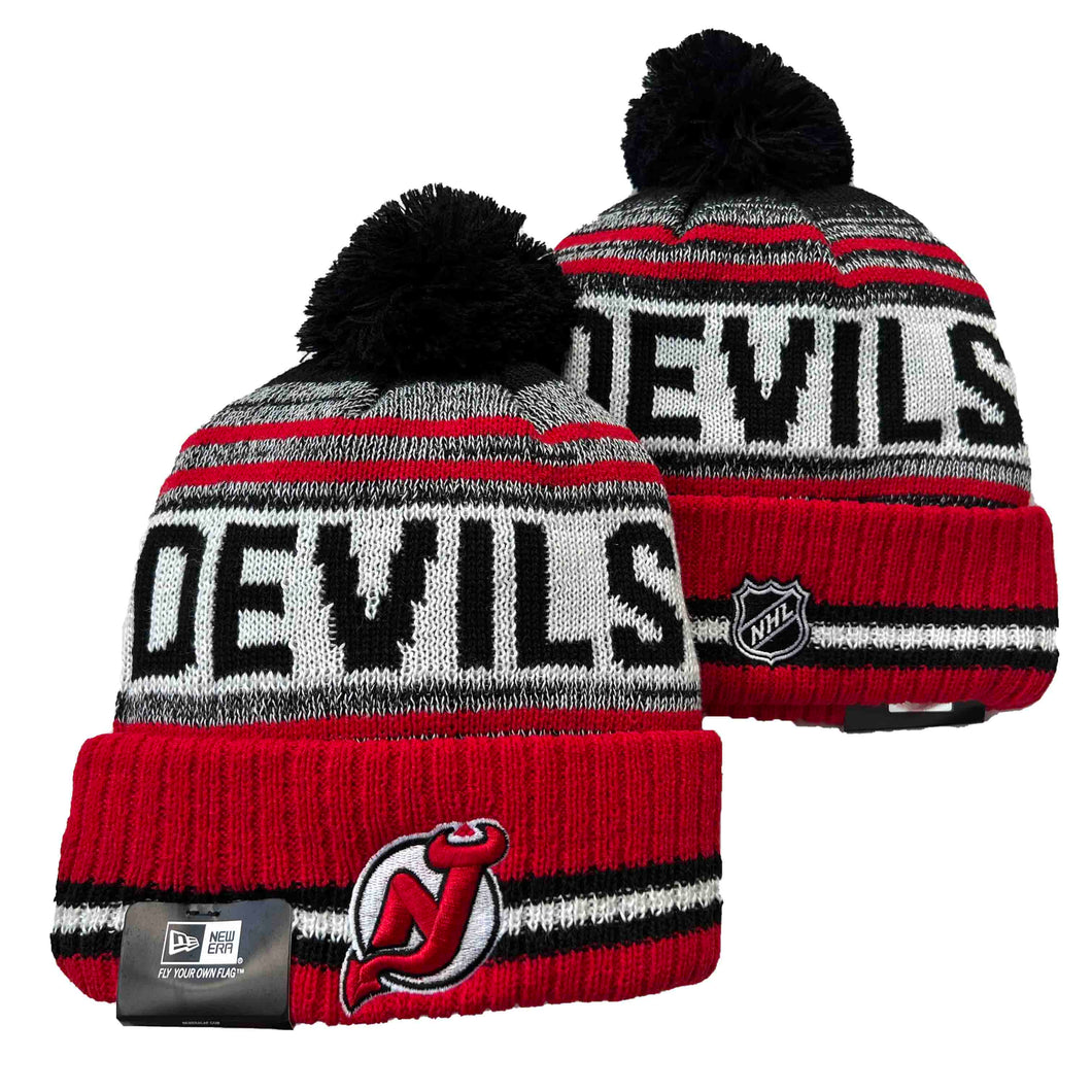 New Jersey Devils NHL New Era winter Hat with Pom Pom