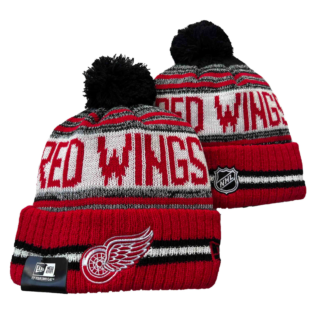 Detroit Red Wings NHL New Era winter Hat with Pom Pom