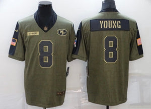 Steve Young San Francisco 49ers military salute to service Jersey