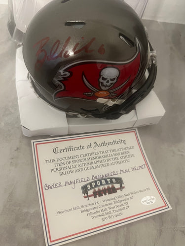 Baker Mayfield Autographed Tampa Bay Buccaneers Mini Helmet with COA